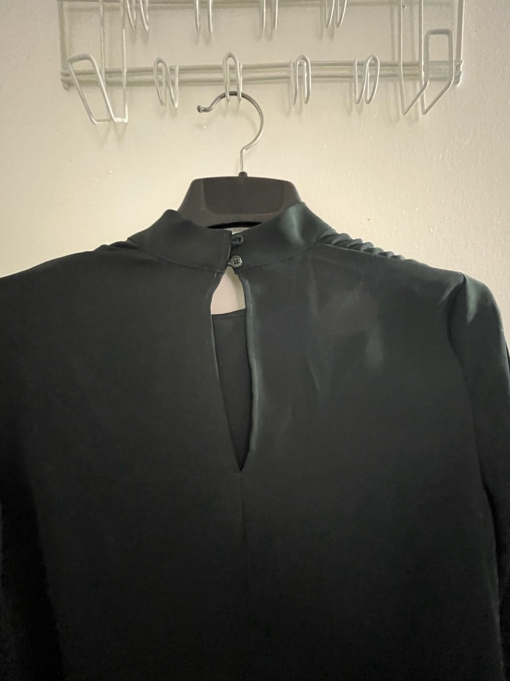 Babaton Dark Green Mock Neck Long Sleeve Blouse - Picture 4 of 8